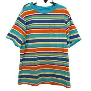 Polo Ralph Lauren Boys M 10/12 Colorful Stripe Tee Retro Y2K Surf Skater T-Shirt